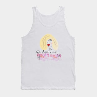 portrait of woman with straight blond hair Tank Top